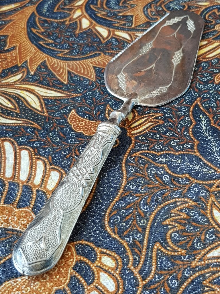 Mooie oude silverplate taartschep uit Engeland 27 cm., Ophalen of Verzenden