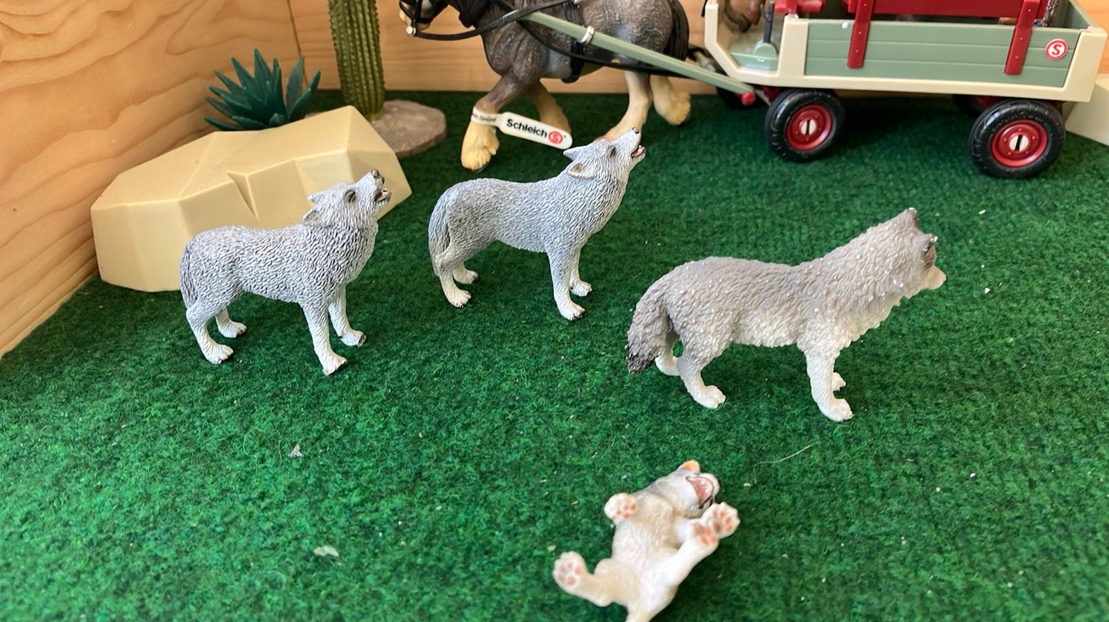 Schleich wolven, Ophalen of Verzenden, Zo goed als nieuw, Paard, Beeldje of Figuurtje