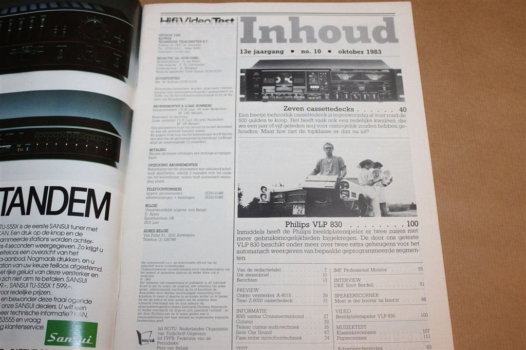 Hifi Video Test 1983 Nr. 10 — Philips VLP Cassettedecks, Ophalen of Verzenden, Gelezen, Muziek, Film of Tv