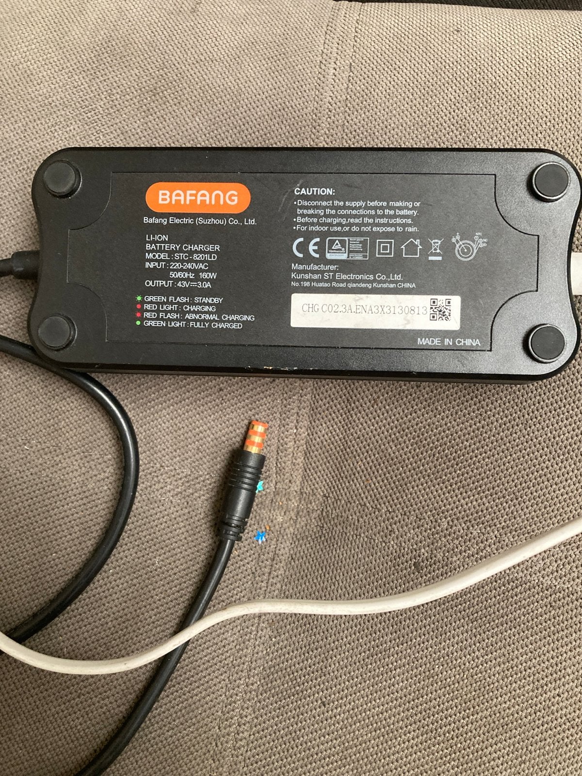 Bafang Li-ion Acculader STC-8201LD 43V 3.0A, Ophalen, Gebruikt