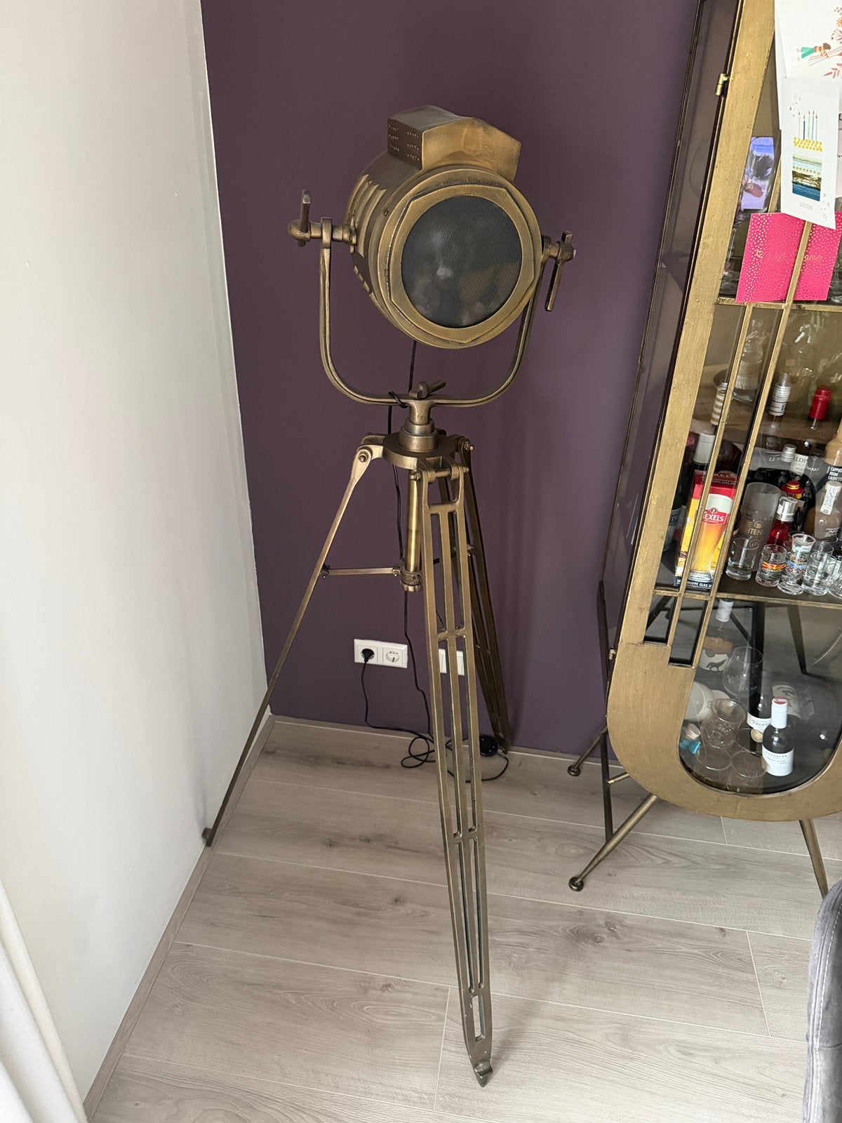 Studio vloerlamp light & living Wilson ruw antiek nikkel, Ophalen, Zo goed als nieuw, 150 tot 200 cm