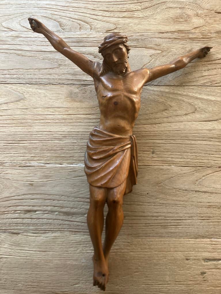 Oud houten Jezus beeld, Antiek en Kunst, Ophalen of Verzenden