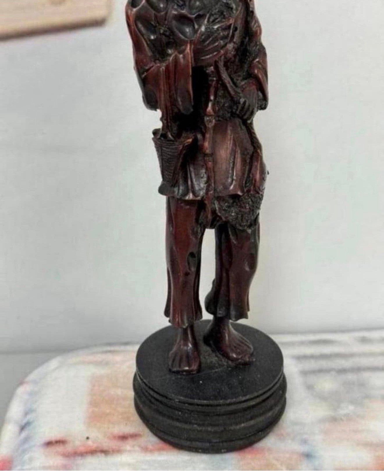 1980 Aziatisch Balinese visser gesneden uit Coromandelhout, Houtsnijwerk, Ophalen of Verzenden, Hout, Bruin