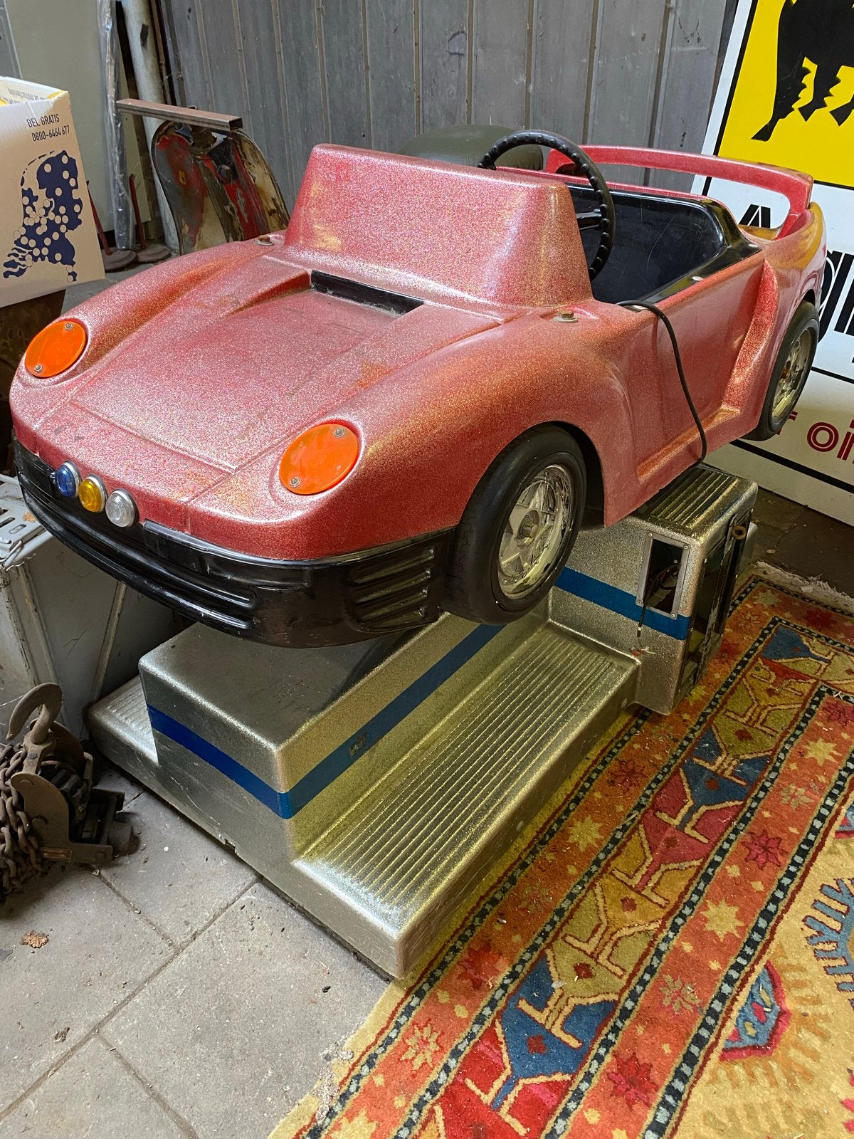 Vintage kiddy ride porsche 959, Ophalen, Gebruikt