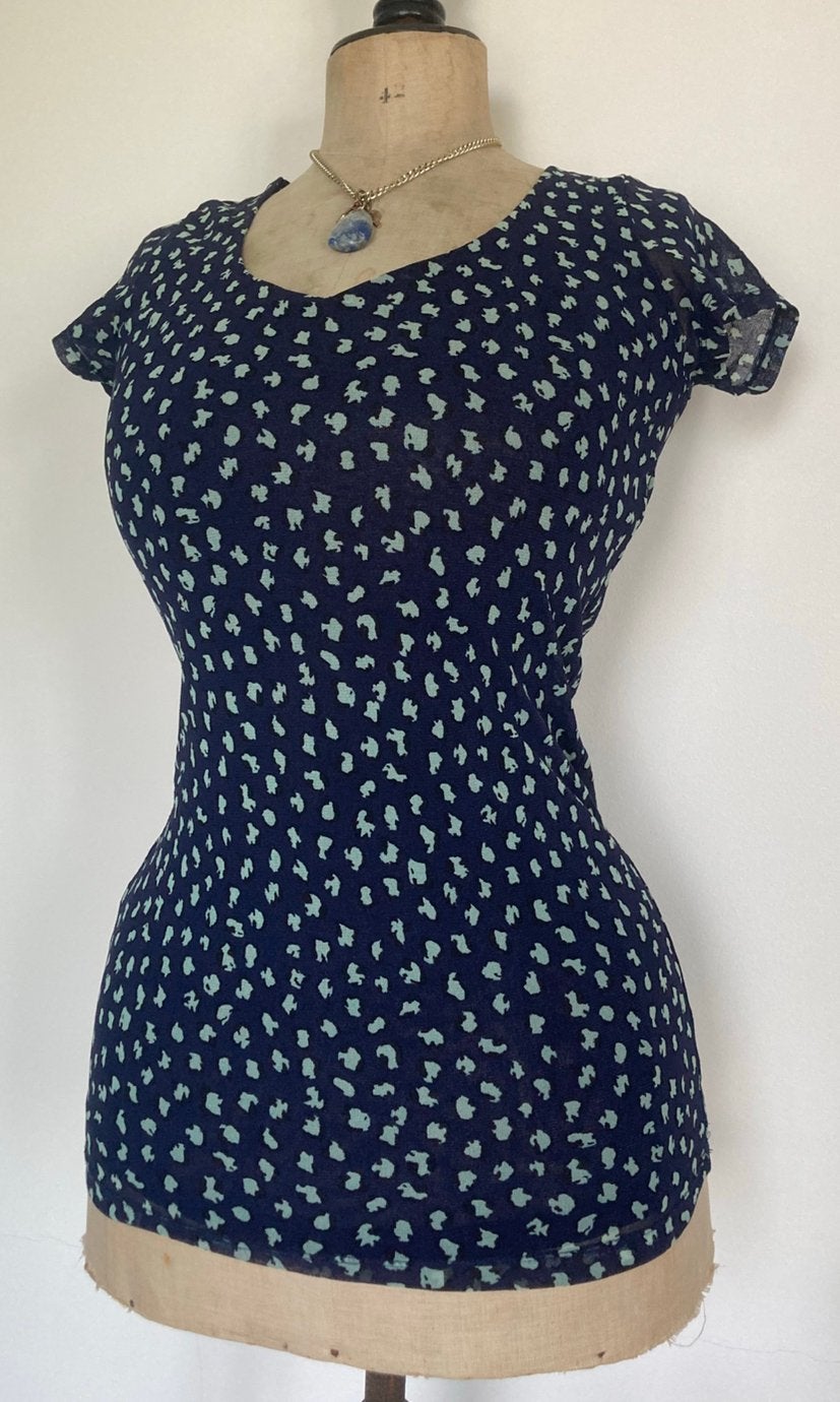 NIEUW SISSY BOY mesh top donkerblauw maat 36 38 S M, Maat 38/40 (M), Blauw, Nieuw, Ophalen of Verzenden