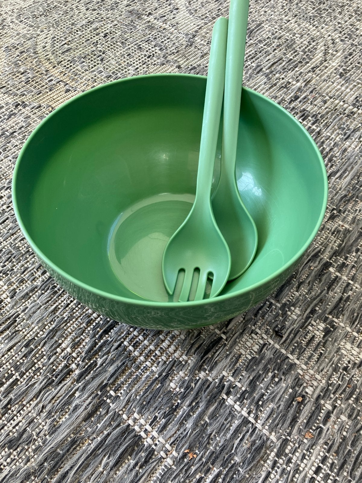 Groene saladeschaal met bestek - Nieuw!, Ophalen of Verzenden, Nieuw