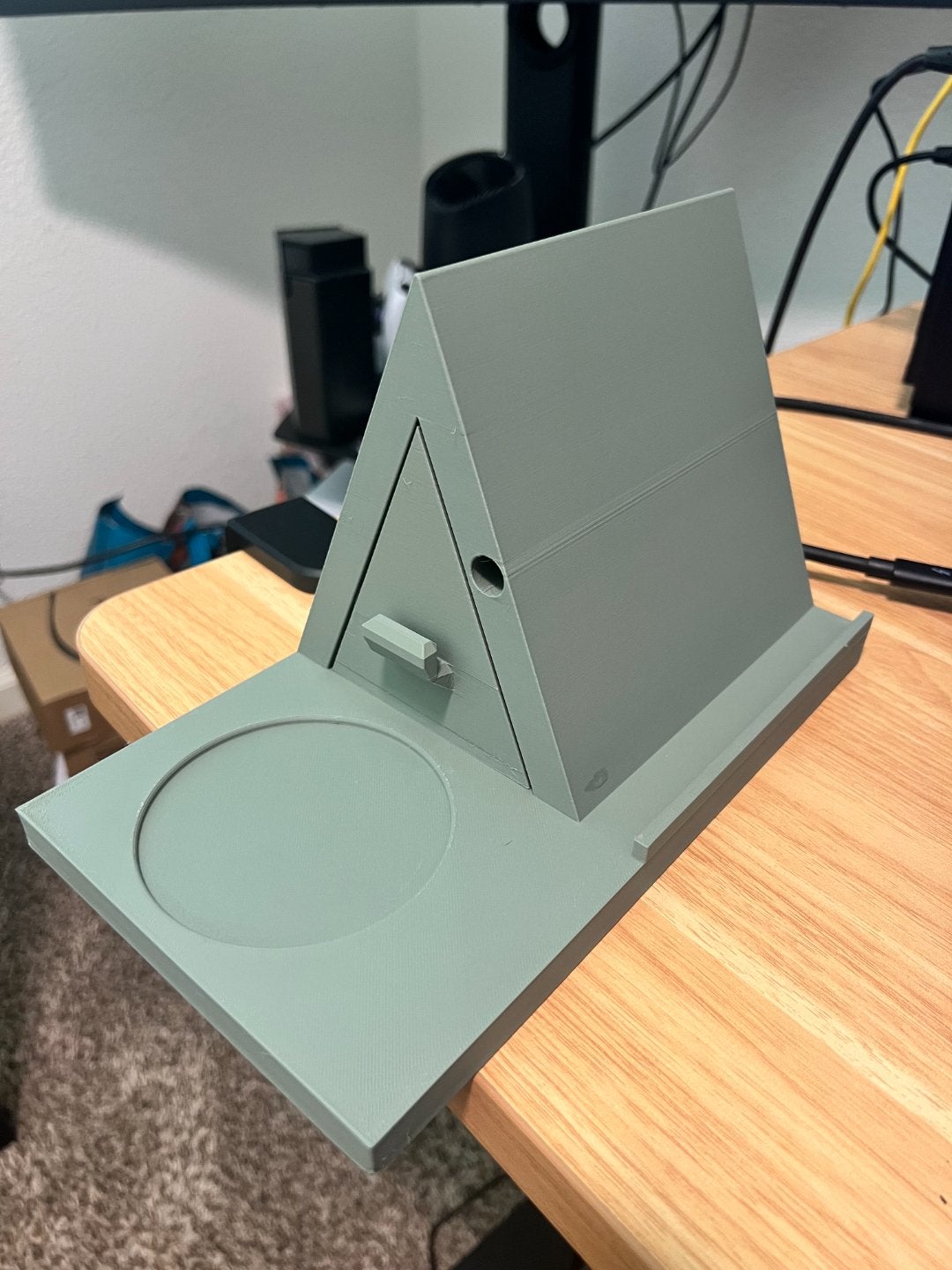 Boekenhouder / E-reader standaard met bekerhouder, Nieuw, Kunststof, Modern, Grijs