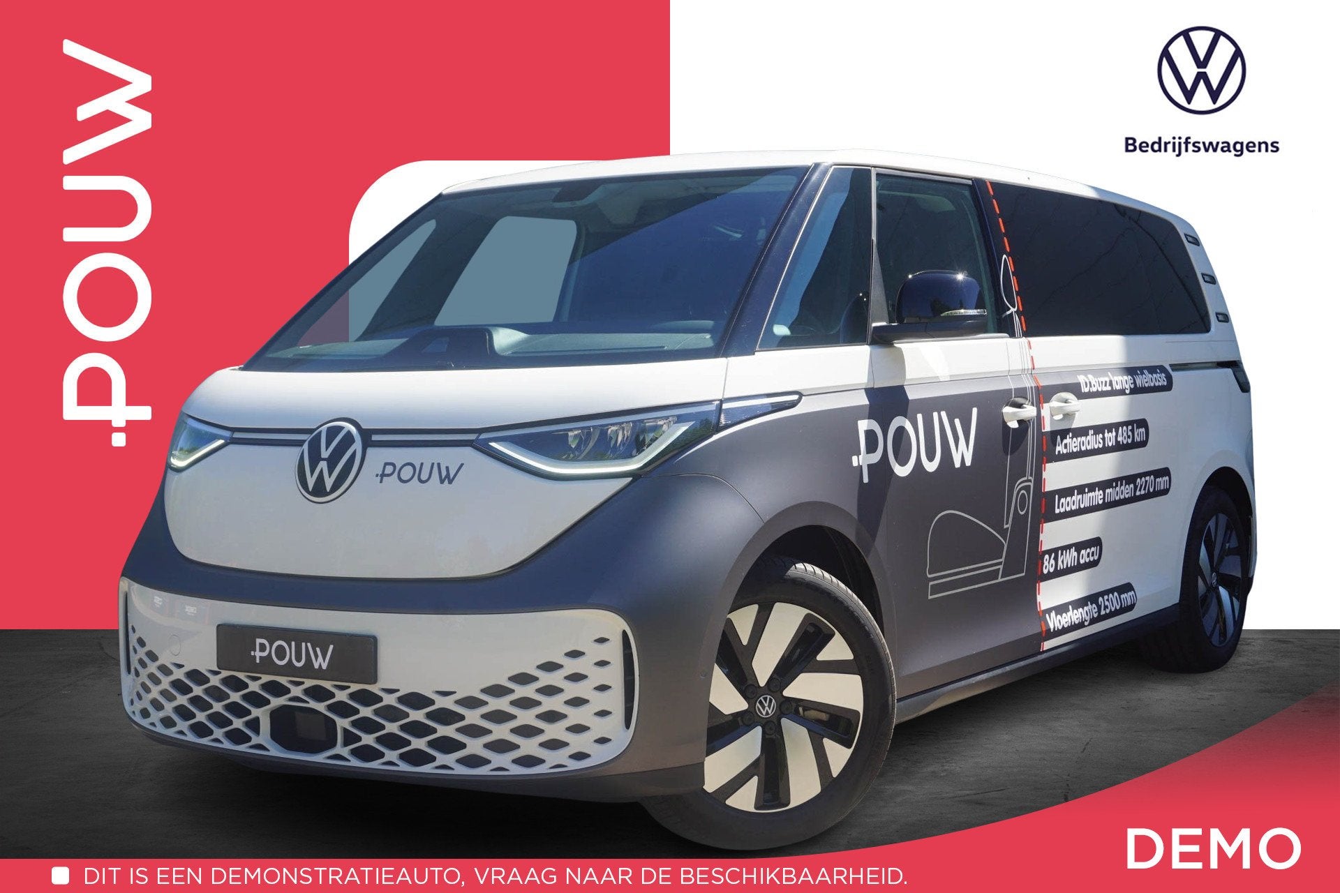 Volkswagen ID. Buzz 286pk Pro Bulli 86 kWh LWB | Geel Kentek, 12 maanden, Wit, 2 stoelen, 1000 kg