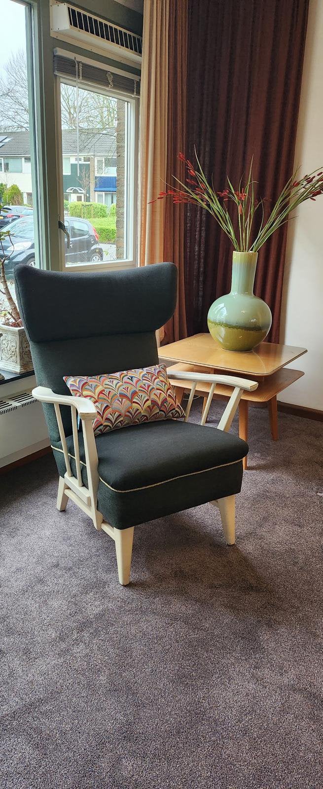 Unieke Design Oorfauteuil – De Ster Gelderland – Kroonenburg, Huis en Inrichting, Ophalen, Gebruikt, 75 tot 100 cm, Stof