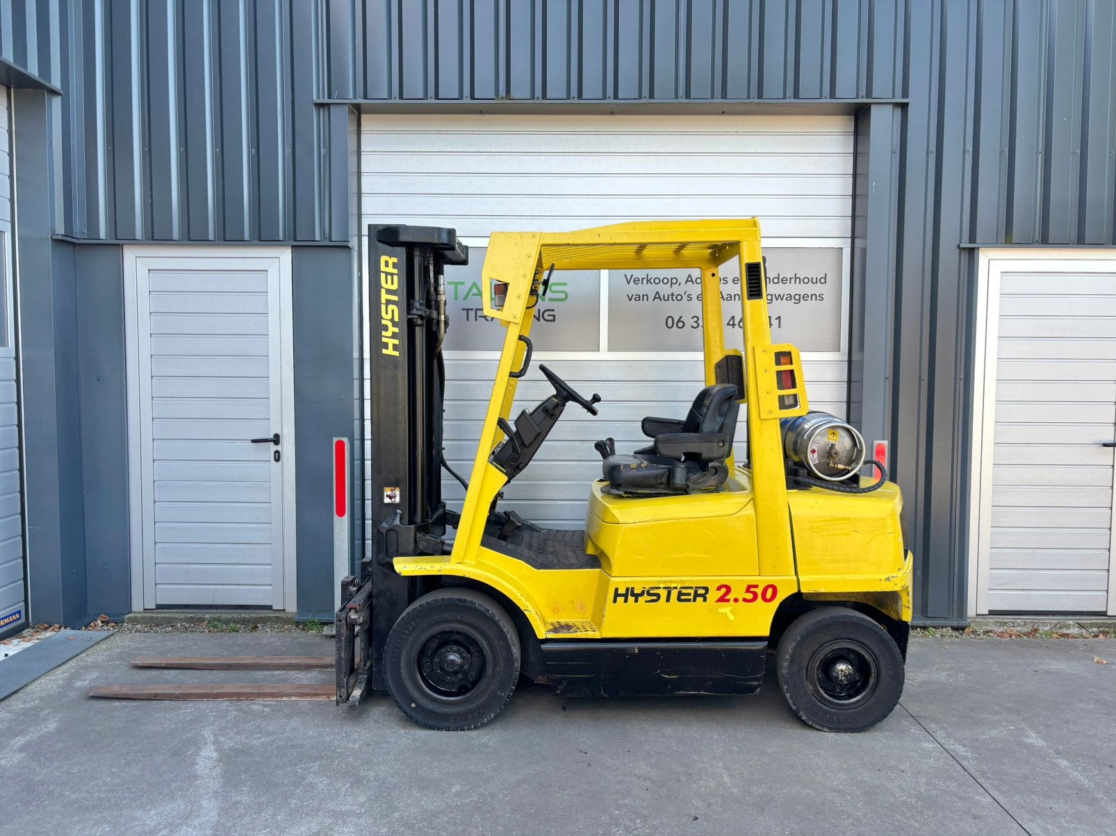 Hyster H2.50XM LPG Heftruck Triplex Freelift Sideshift Verli, LPG, Heftruck, Ophalen of Verzenden, Hyster