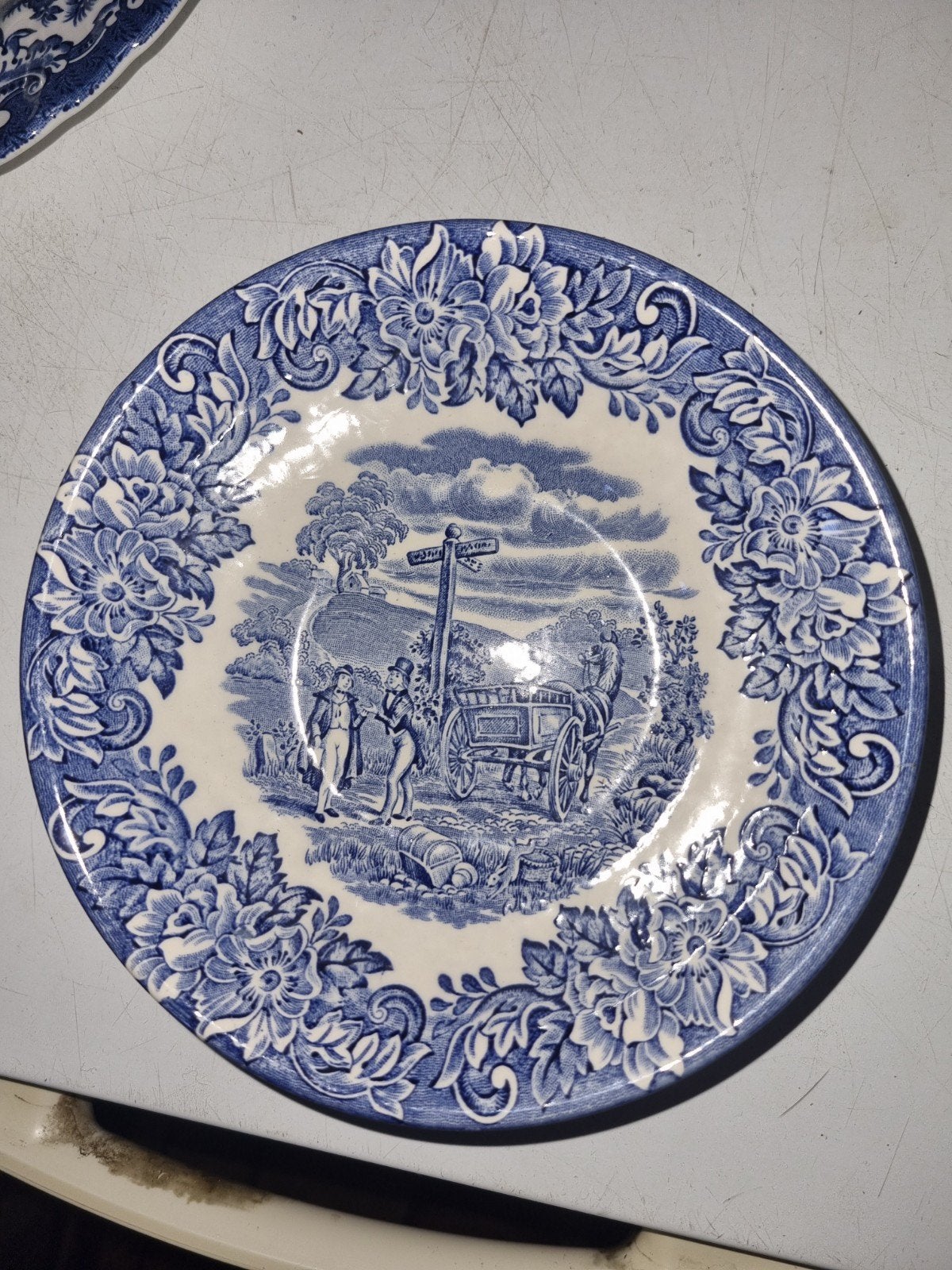 nieuwstaat blauwe antieke schaal, Antiek en Kunst, Ophalen of Verzenden
