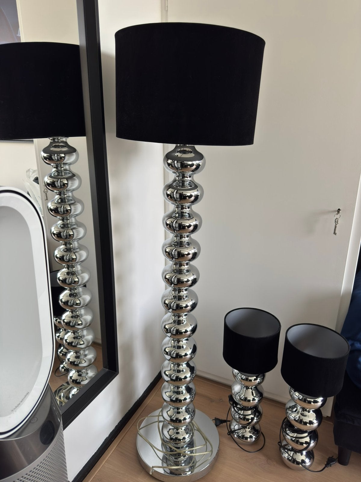 Setje lampen chrome / silver Eric Kuster style, Ophalen, 100 tot 150 cm, Zo goed als nieuw, Metaal