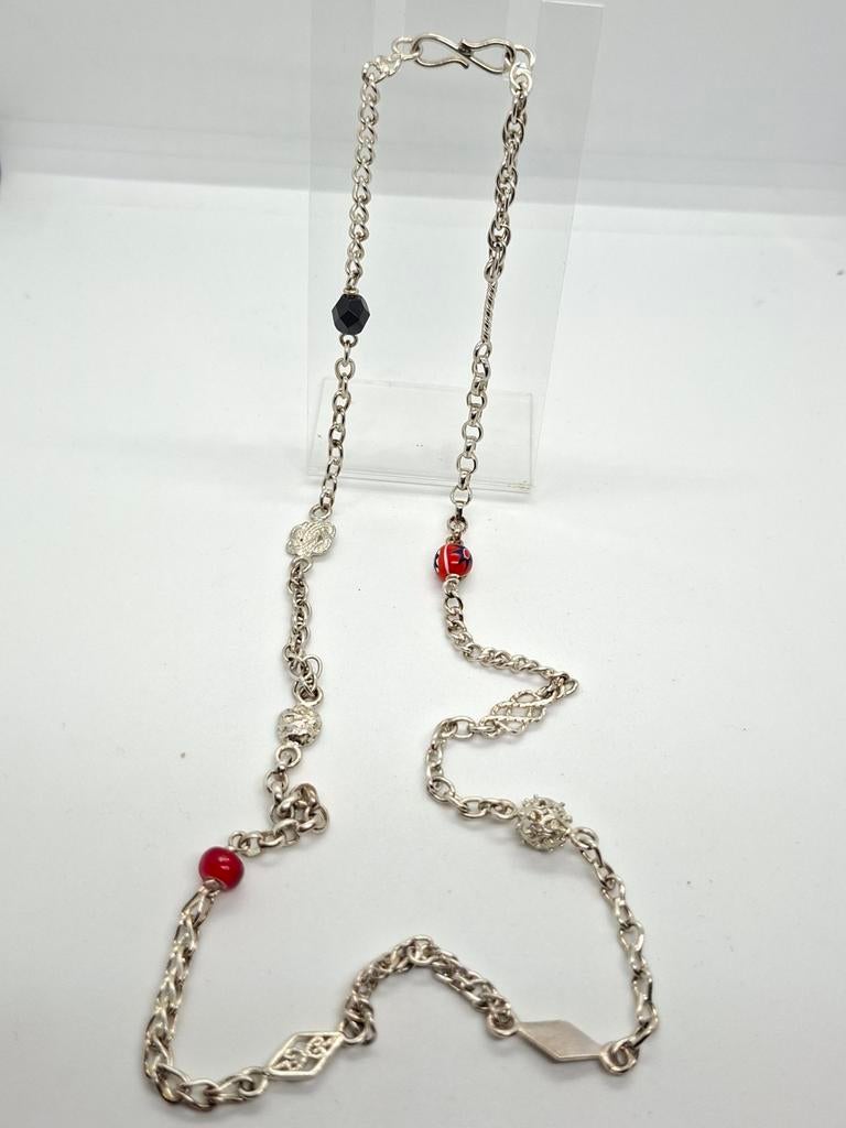 Zilveren Surinaamse Ala Kondre Ketting 925 - 56 cm, Ophalen of Verzenden, Zo goed als nieuw, Zilver, Zilver