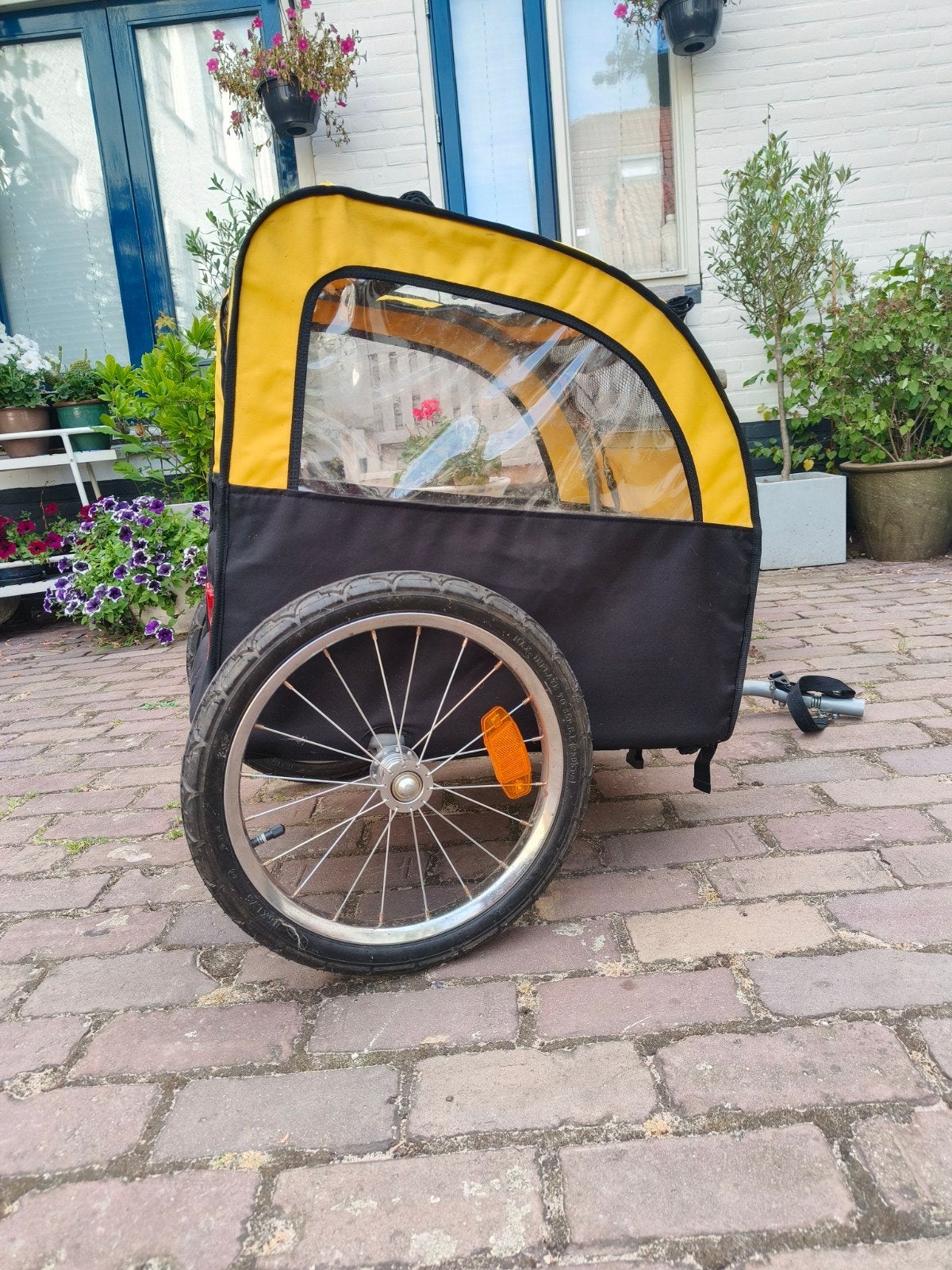 Hondenkar /fietskar gebruikt , klaar voor 2de ronde, Fietsen en Brommers, Fietsaccessoires | Aanhangers en Karren, Ophalen, Gebruikt