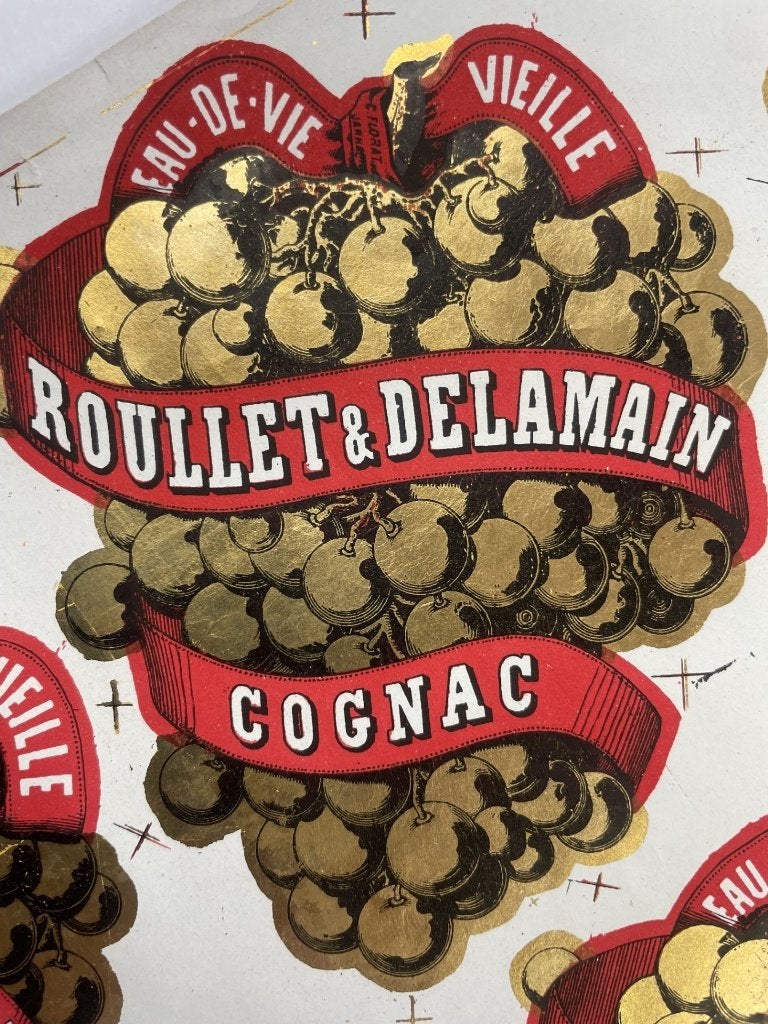 poster cognac Roulet & Delamain compleet vel etiketten, Verzamelen, Ophalen of Verzenden, Zo goed als nieuw, A1 t/m A3, Overige onderwerpen