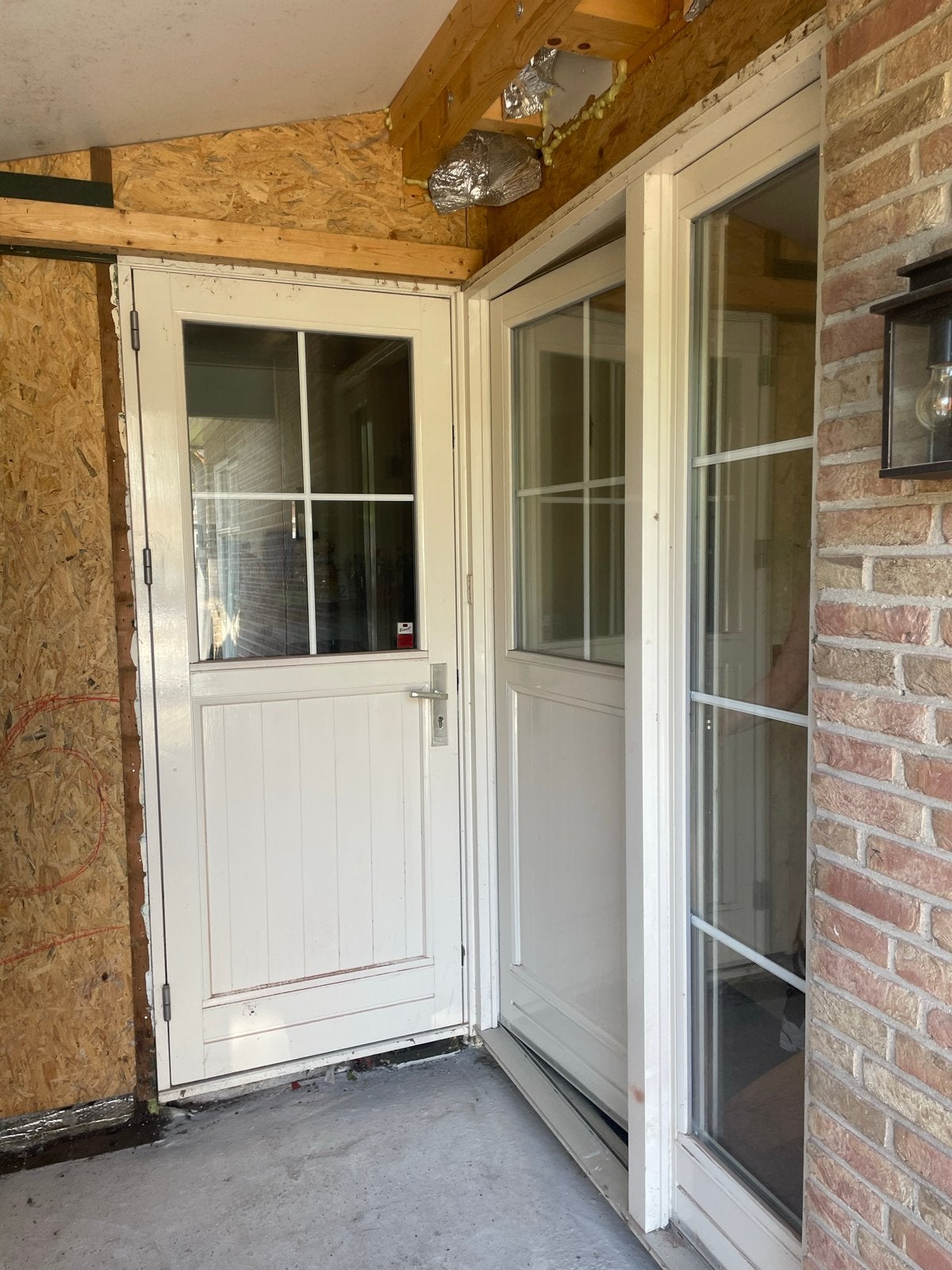 T.E.A.B Witte houten buitendeur met glas, Ophalen, Gebruikt, 80 tot 100 cm, 215 cm of meer