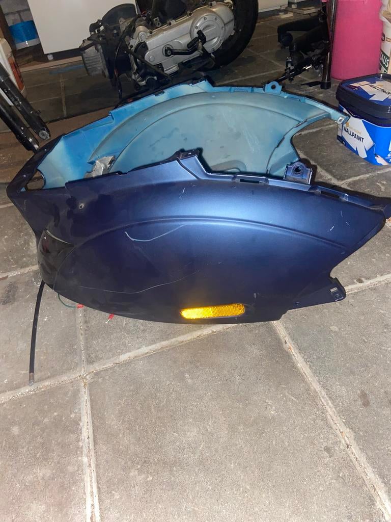 Zip Piaggio achterkap Navy Blue blikschade, Ophalen of Verzenden, Gebruikt, Kap, Piaggio