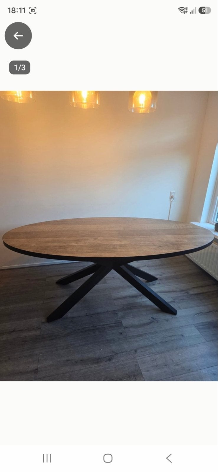 Pronto wonen ovale eettafel, Ophalen, Gebruikt, 100 tot 150 cm, 150 tot 200 cm