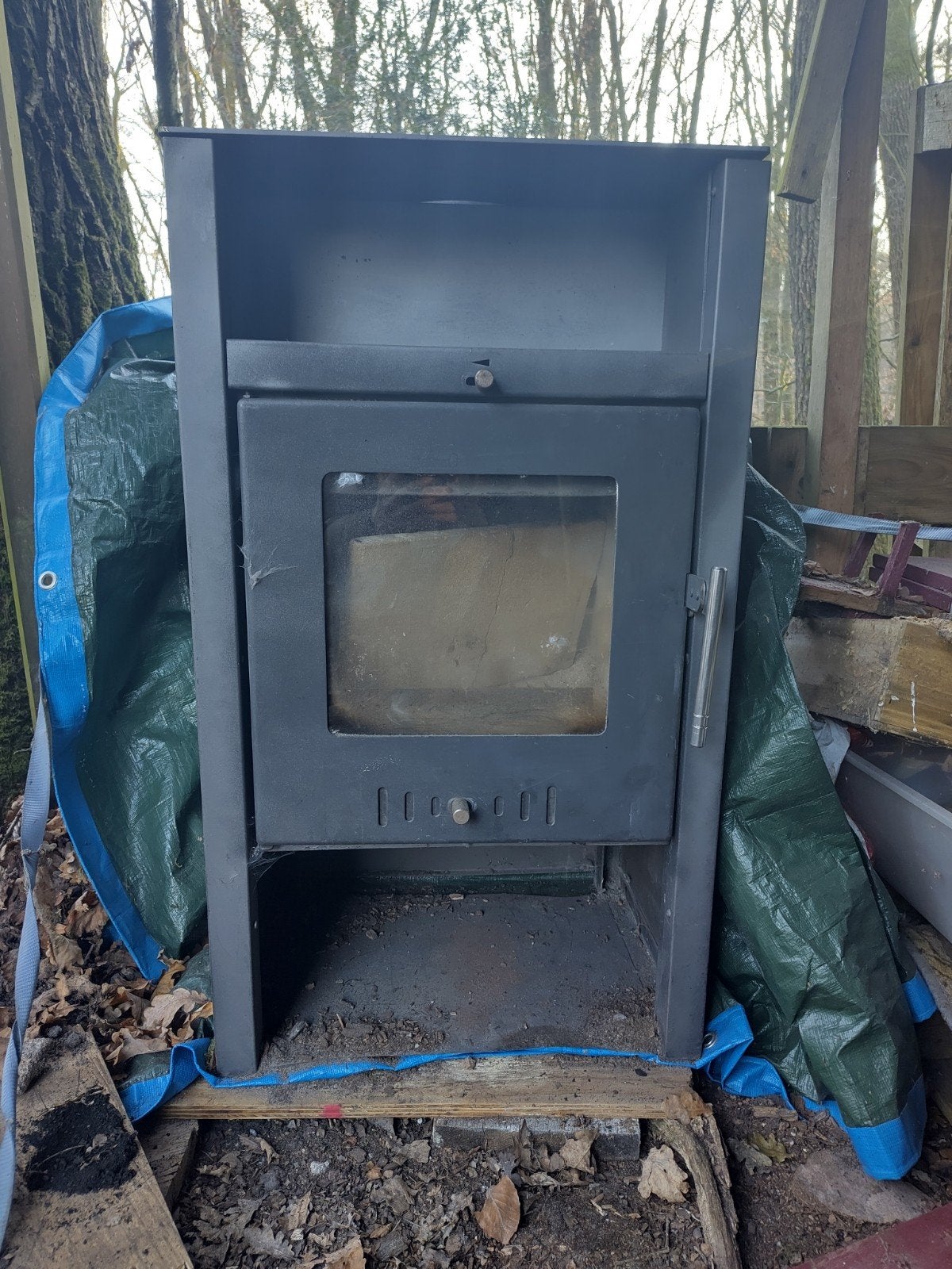 Houtkachel & compleet pakket voor installatie rookkanaal, Ophalen, Hout, Houtkachel