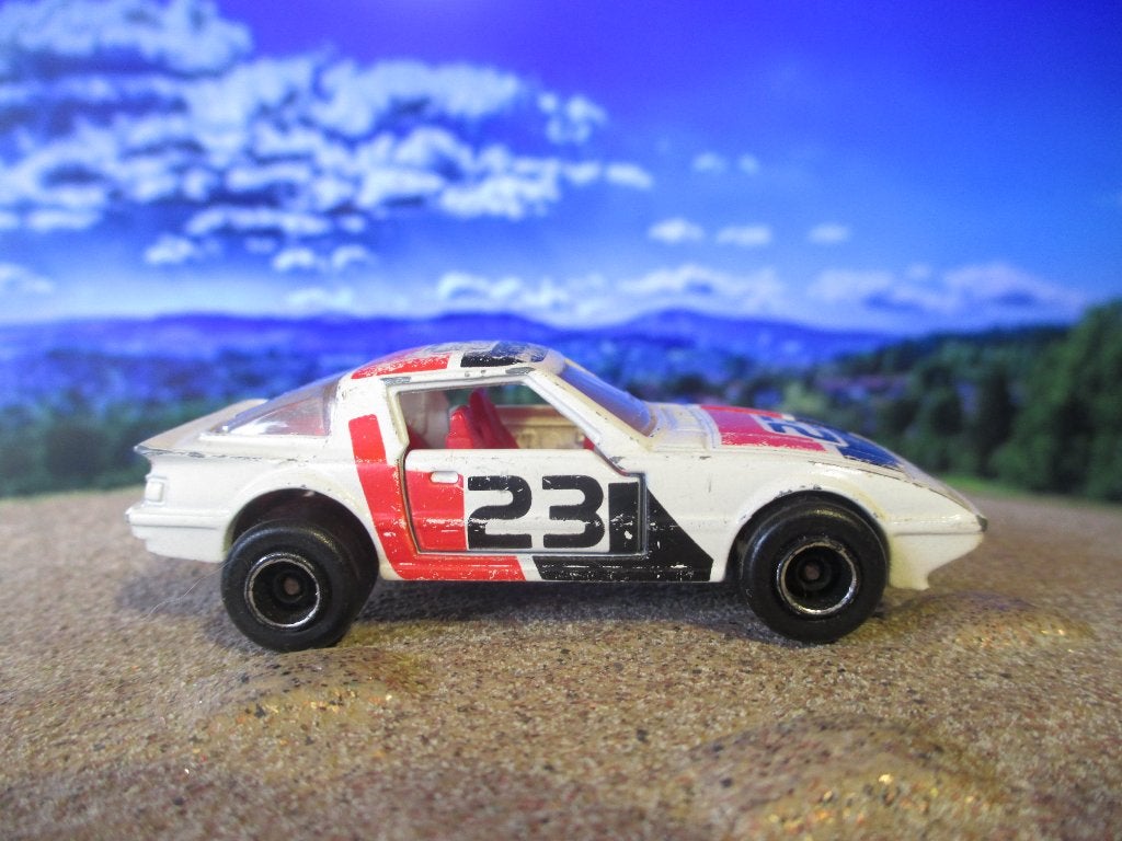 1:56 Mazda RX-7 - Majorette wit racing #23, Ophalen of Verzenden, Gebruikt, Auto