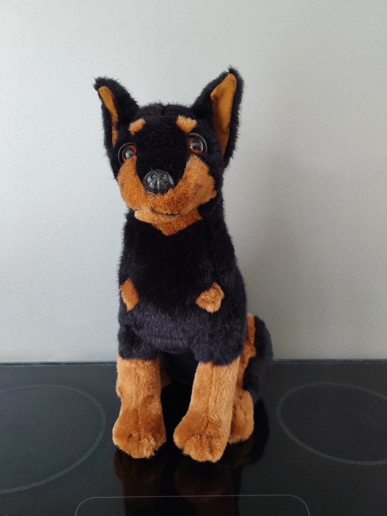 Vintage Struis Dobermann knuffel uit de jaren '90, Kinderen en Baby's, Speelgoed | Knuffels en Pluche, Overige merken, Overige karakters