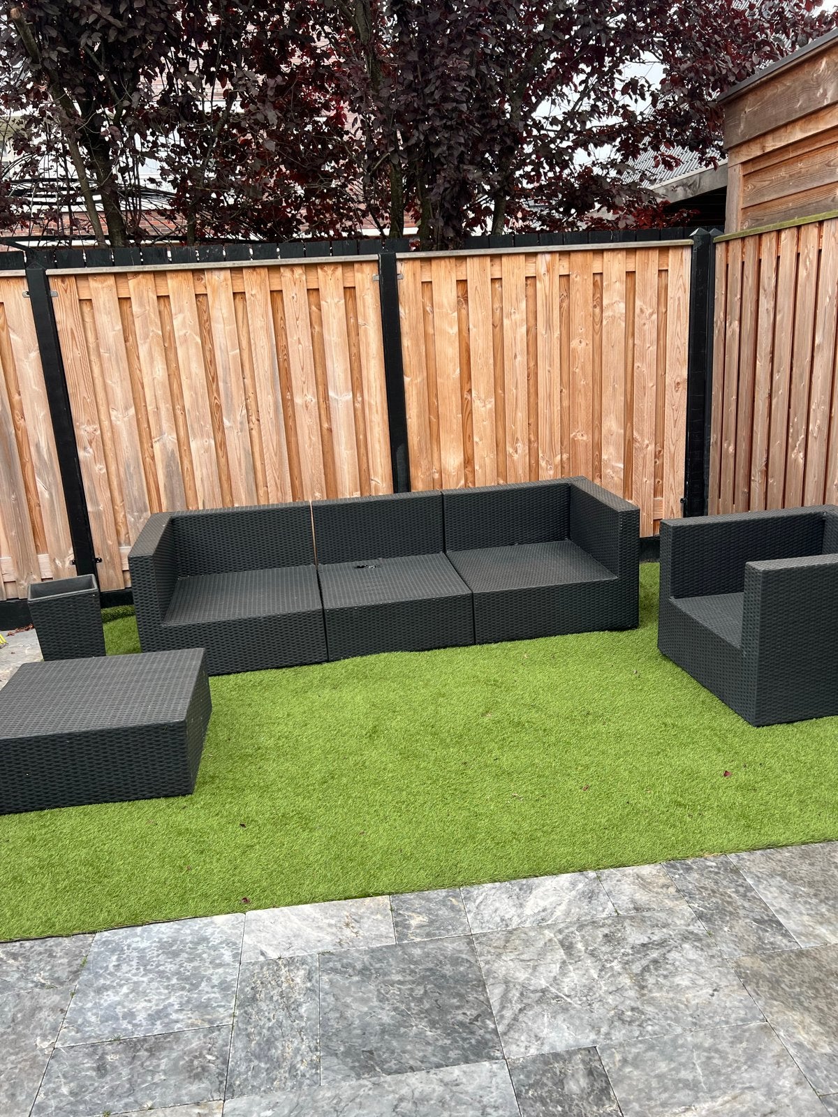 Wicker Loungeset met kussens, Ophalen, 5 zitplaatsen, Gebruikt, Loungeset