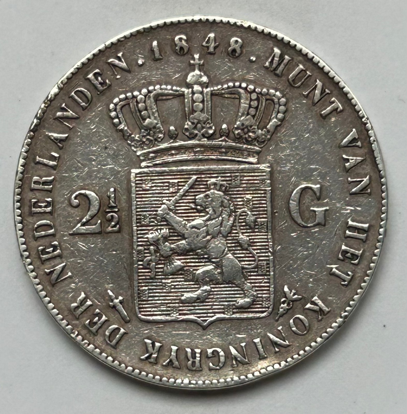 Rijksdaalder 1848, Verzenden, Koning Willem II, 2½ gulden
