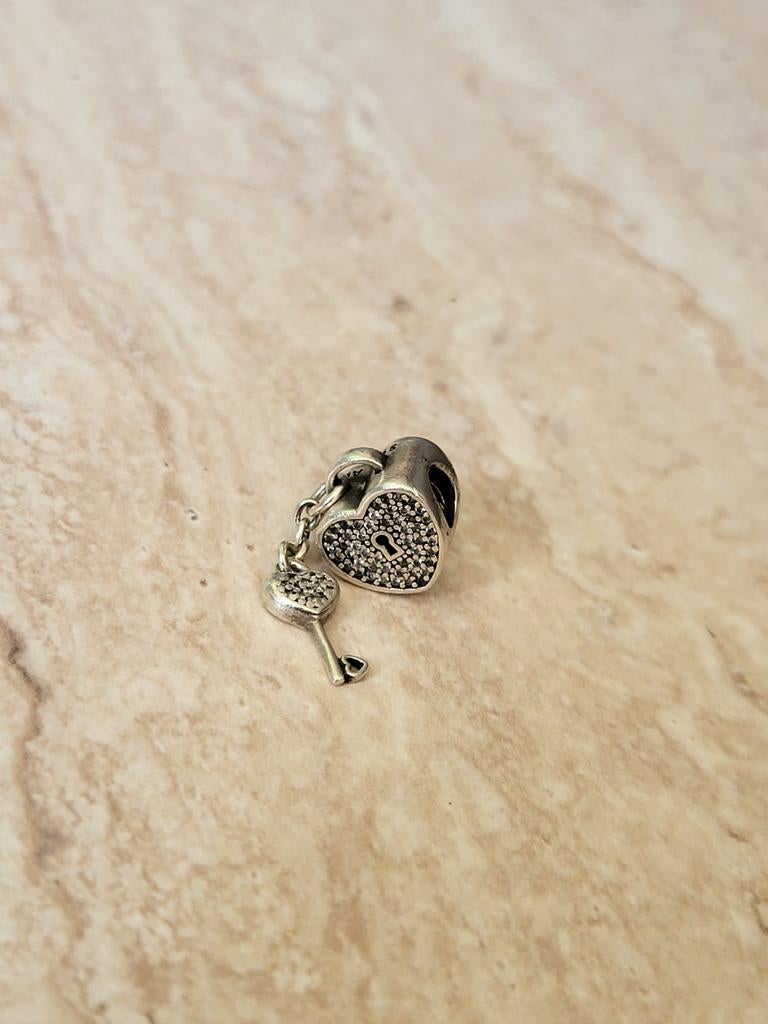 Pandora Lock of Love Heart, Verzenden, Zo goed als nieuw, Zilver, Pandora