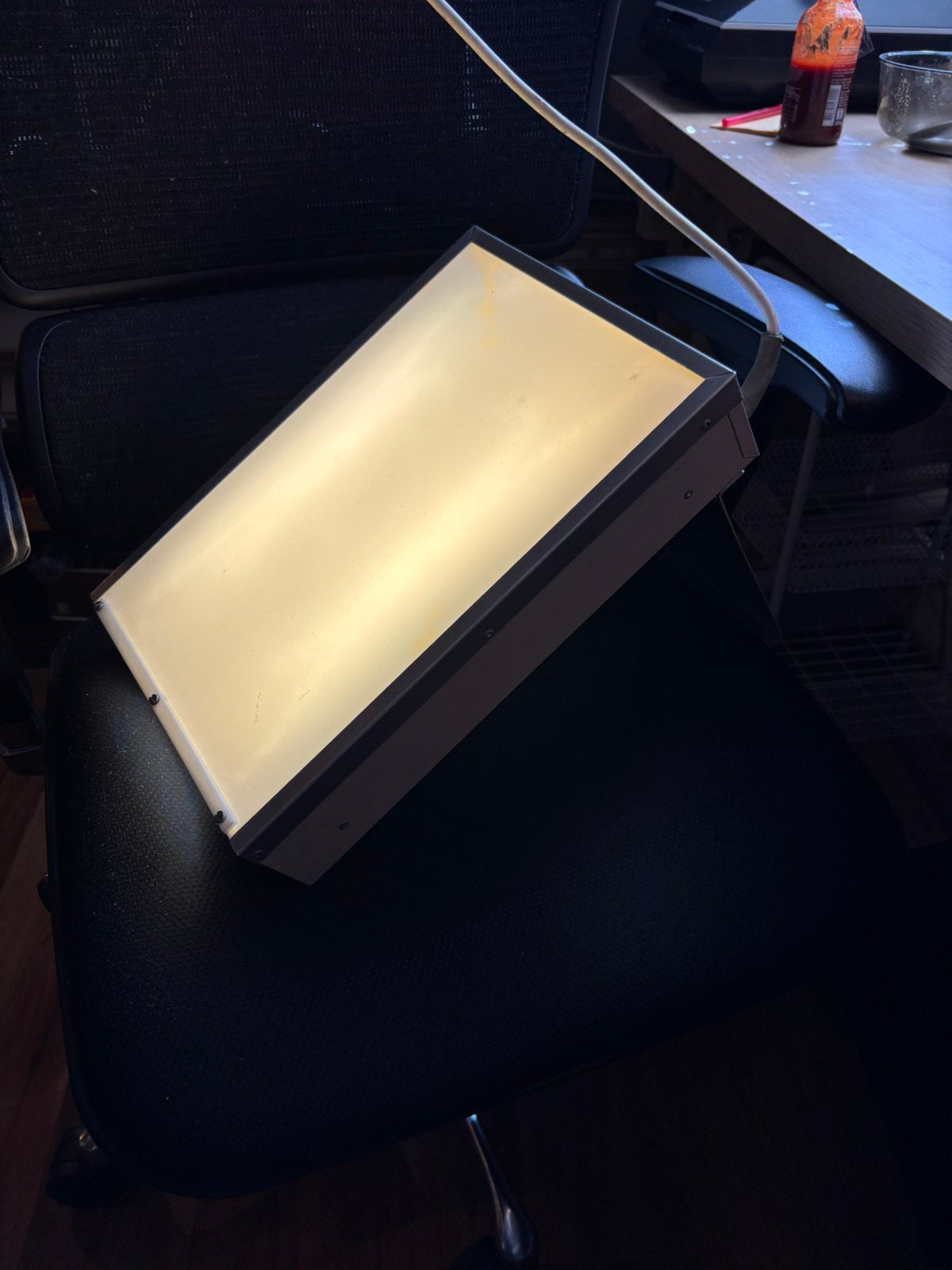 Vintage Metalen Lichtbak / Lightbox, Ophalen, Zo goed als nieuw, Minder dan 50 watt