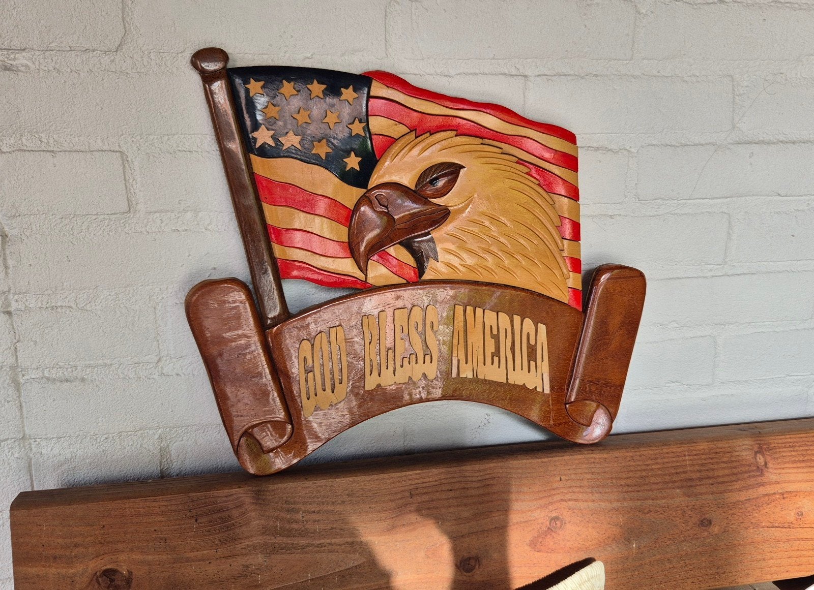 Intarsia usa  god bless america, Ophalen