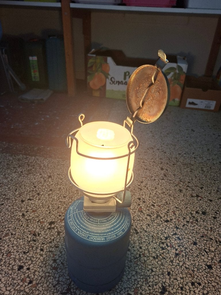 Campinggaslamp, Ophalen, Gebruikt