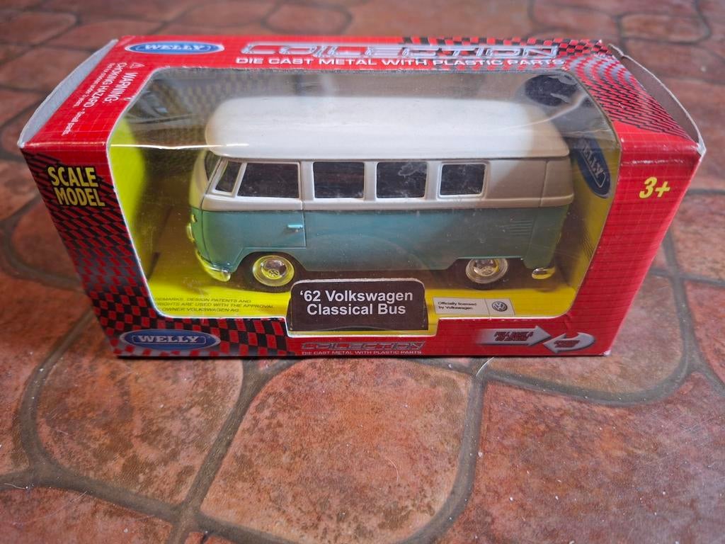 Welly '62 Volkswagen Classical Bus schaalmodel, Overige merken, 1:50 of kleiner, Auto, Ophalen of Verzenden