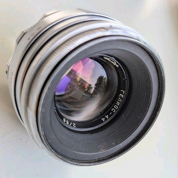 Helios 44-2 58mm f/2 Zenit KMZ 13-blads diafragma zilver, Audio, Tv en Foto, Fotografie | Lenzen en Objectieven, 58 mm, Ophalen of Verzenden