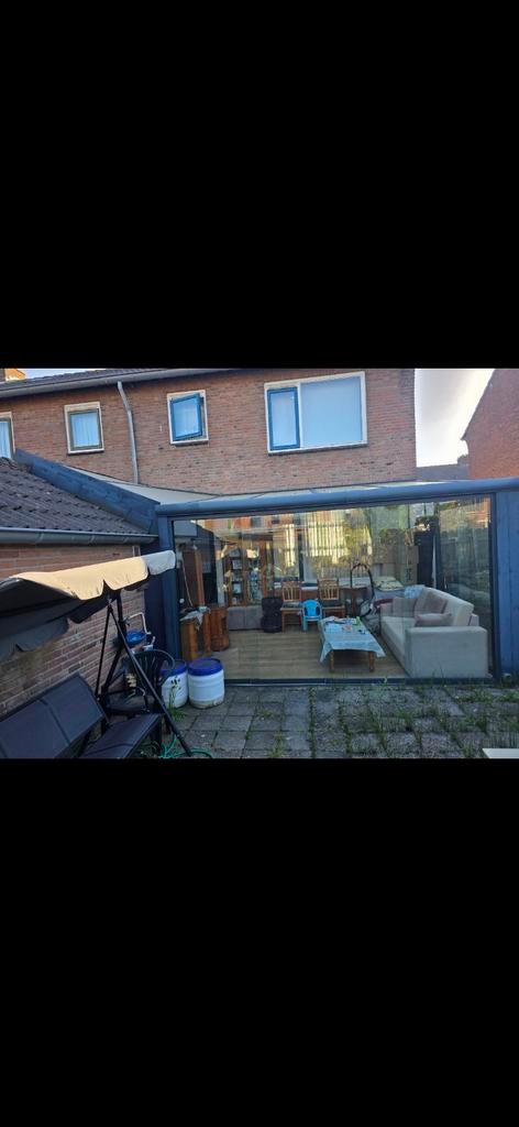 Moderne Aluminium Veranda/Serre met Glazen Schuifwanden, Tuin en Terras, Overkappingen, Ophalen of Verzenden, Zo goed als nieuw