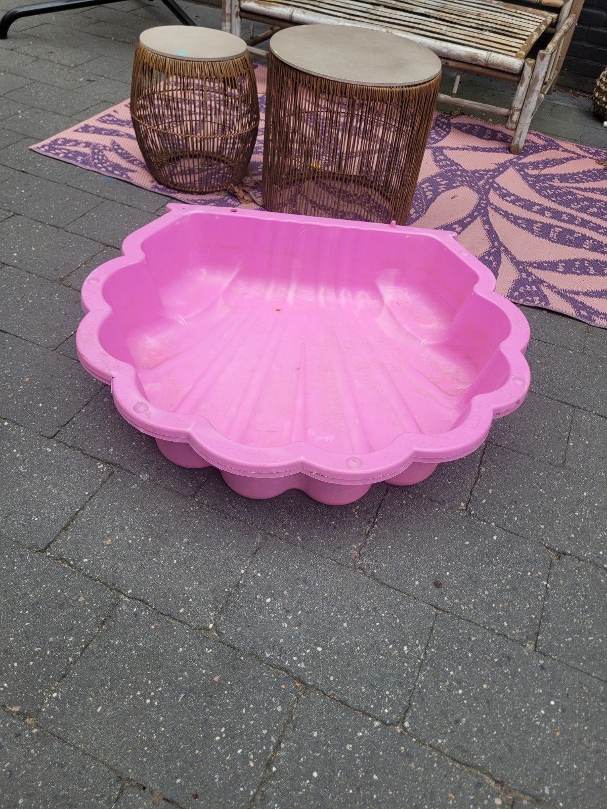 2x Roze schelp voor zandbak/water, Ophalen, Gebruikt