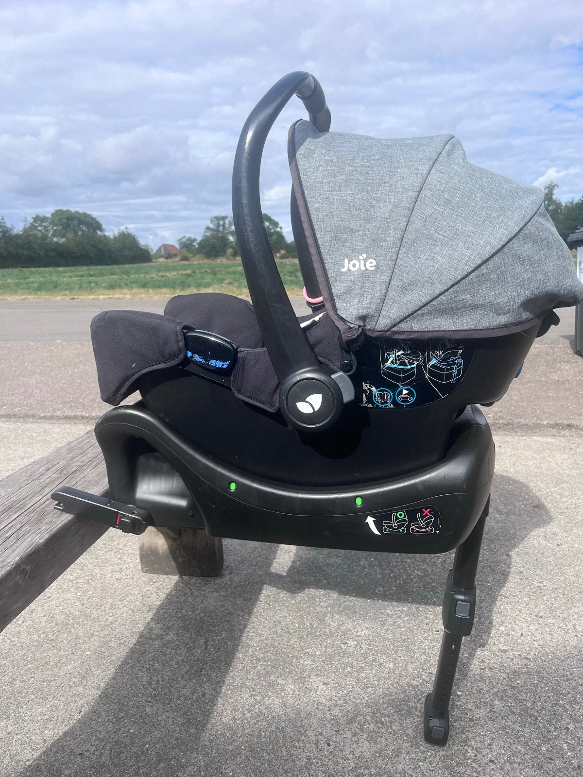 Joie i-Gemm maxicosi met i-Base Advance isofix, Autogordel of Isofix, Gebruikt, Zijbescherming, 0 t/m 13 kg
