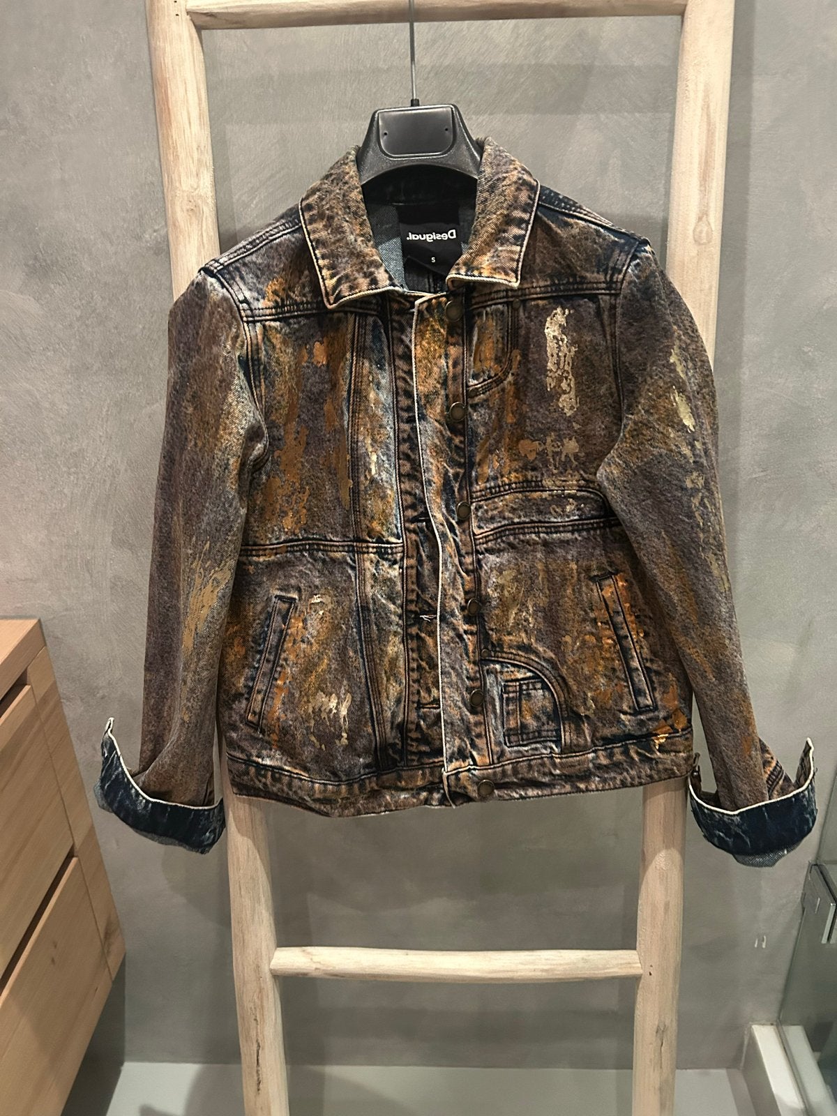 Desigual spijkerjack met metallic effect - Maat S, Ophalen of Verzenden, Zo goed als nieuw, Maat 36 (S), Meerkleurig