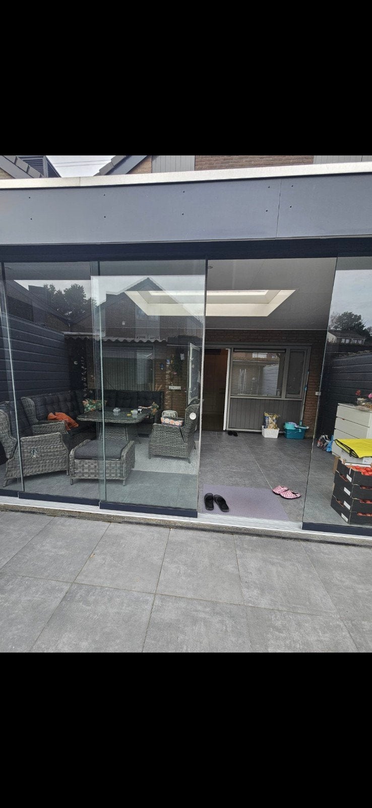 Prachtige overkapping/ veranda met glazen schuifwanden, Ophalen, Veranda