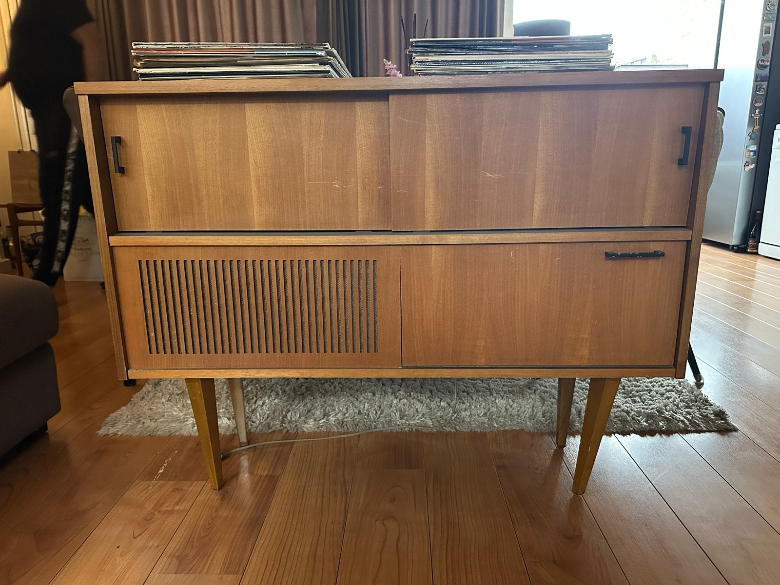 Vintage Telefunken Calais Mono Met Meubel, Ophalen, Gebruikt, Platenspeler, Overige merken