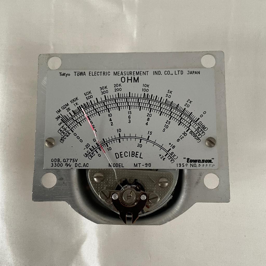 Vintage Japanse paneelmeter Tōwa MT-90 – Tomason – '50/60, Ophalen of Verzenden, Gebruikt, Geluid