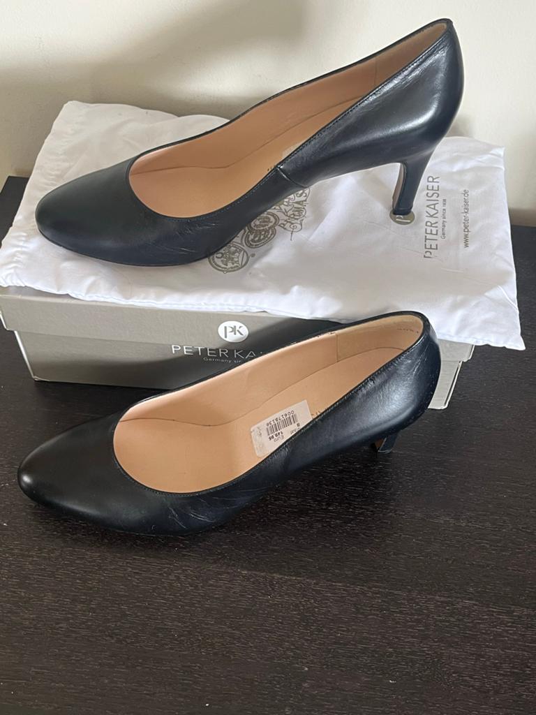 Peter Kaiser Zwarte Leren Pumps - Maat 42, Ophalen, Zo goed als nieuw, Zwart, Pumps