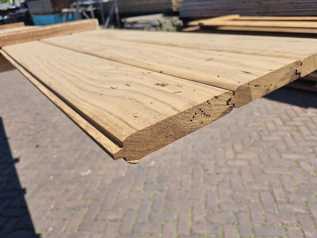 2.27 m2 blokhutprofiel 25x130 mm - nr: HP59, Tuin en Terras, Palen, Balken en Planken, Nieuw, Planken, 180 tot 250 cm, Hardhout