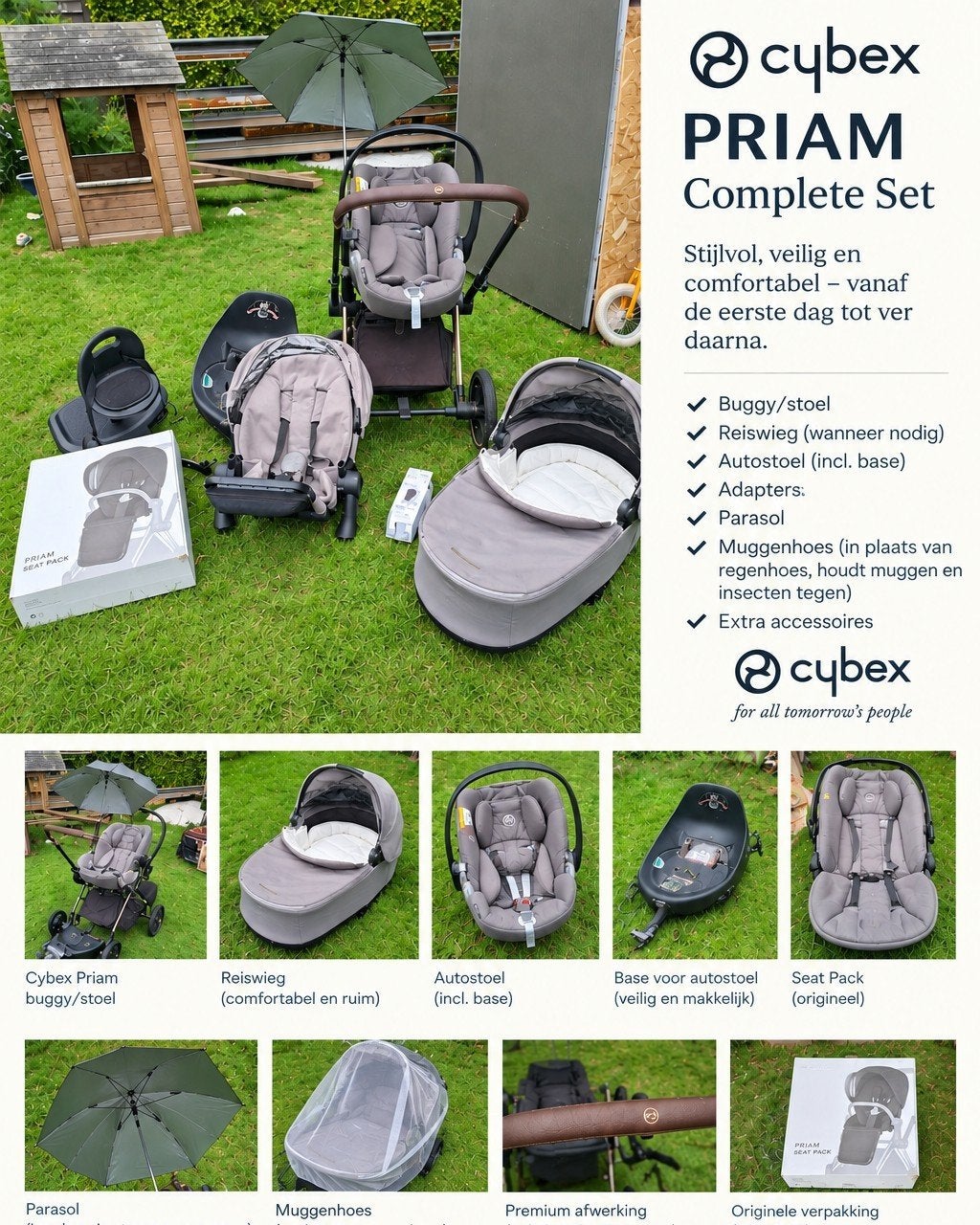 Cybex Priam rose gold, Kinderen en Baby's, Ophalen, Zo goed als nieuw, Combiwagen, Met autostoeltje