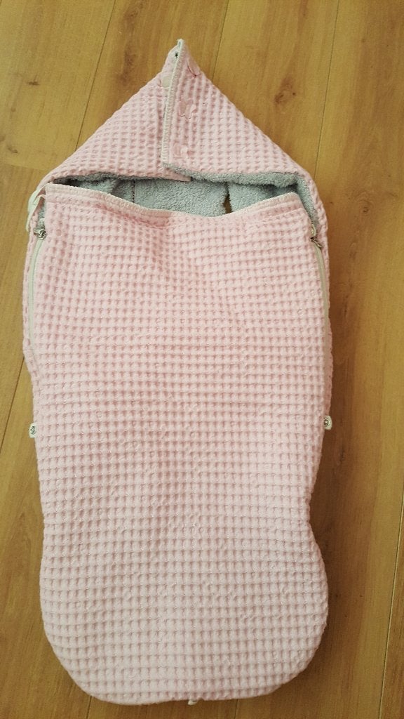 Koeka buggy voetenzak wafel/teddy oslo -babyroze/silvergrey, 115 cm, Gebruikt, Wasbaar, Overige typen