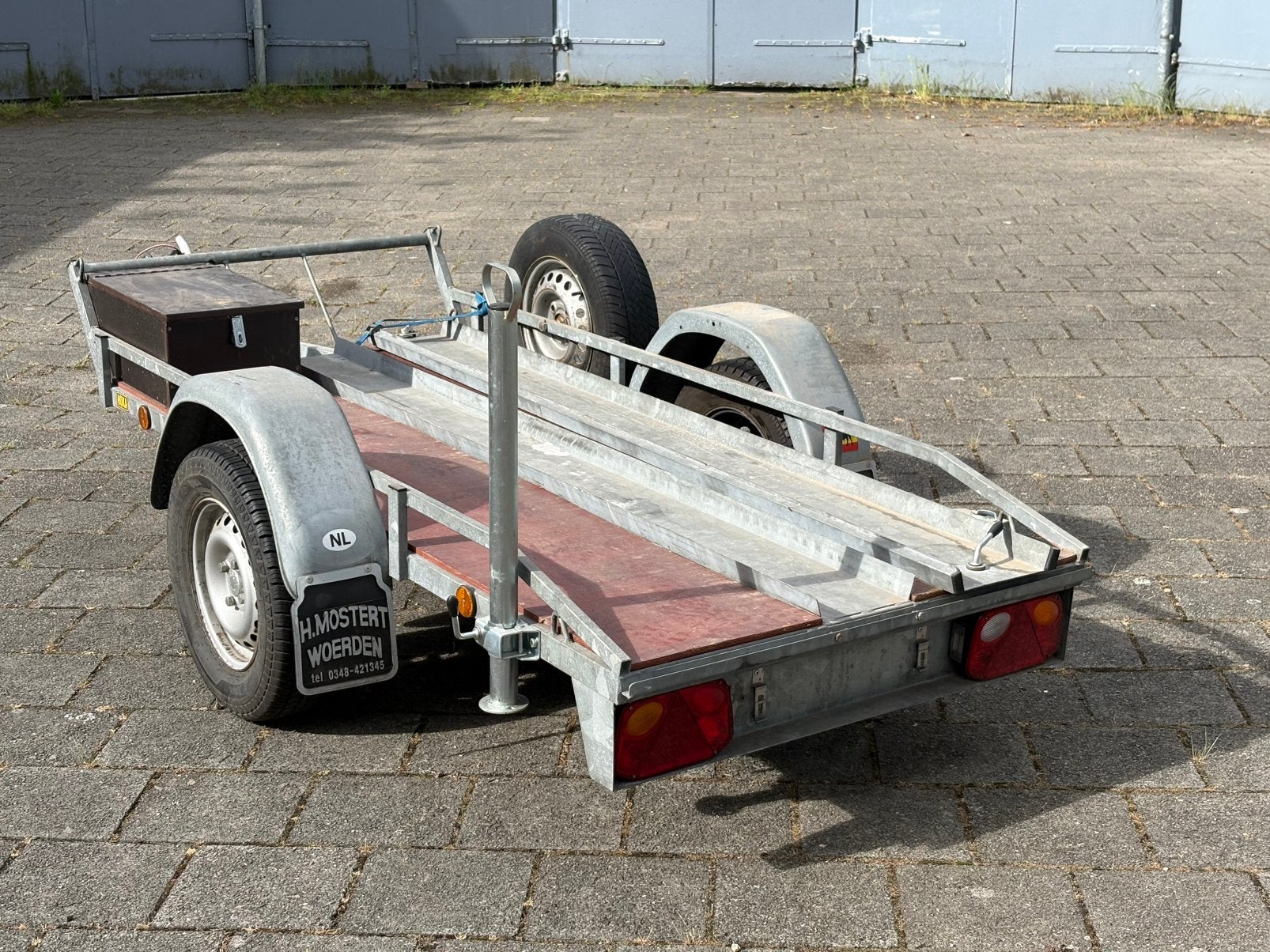 Geremde motortrailer met oprijplaat, Auto diversen, Aanhangers en Bagagewagens, Ophalen, Gebruikt
