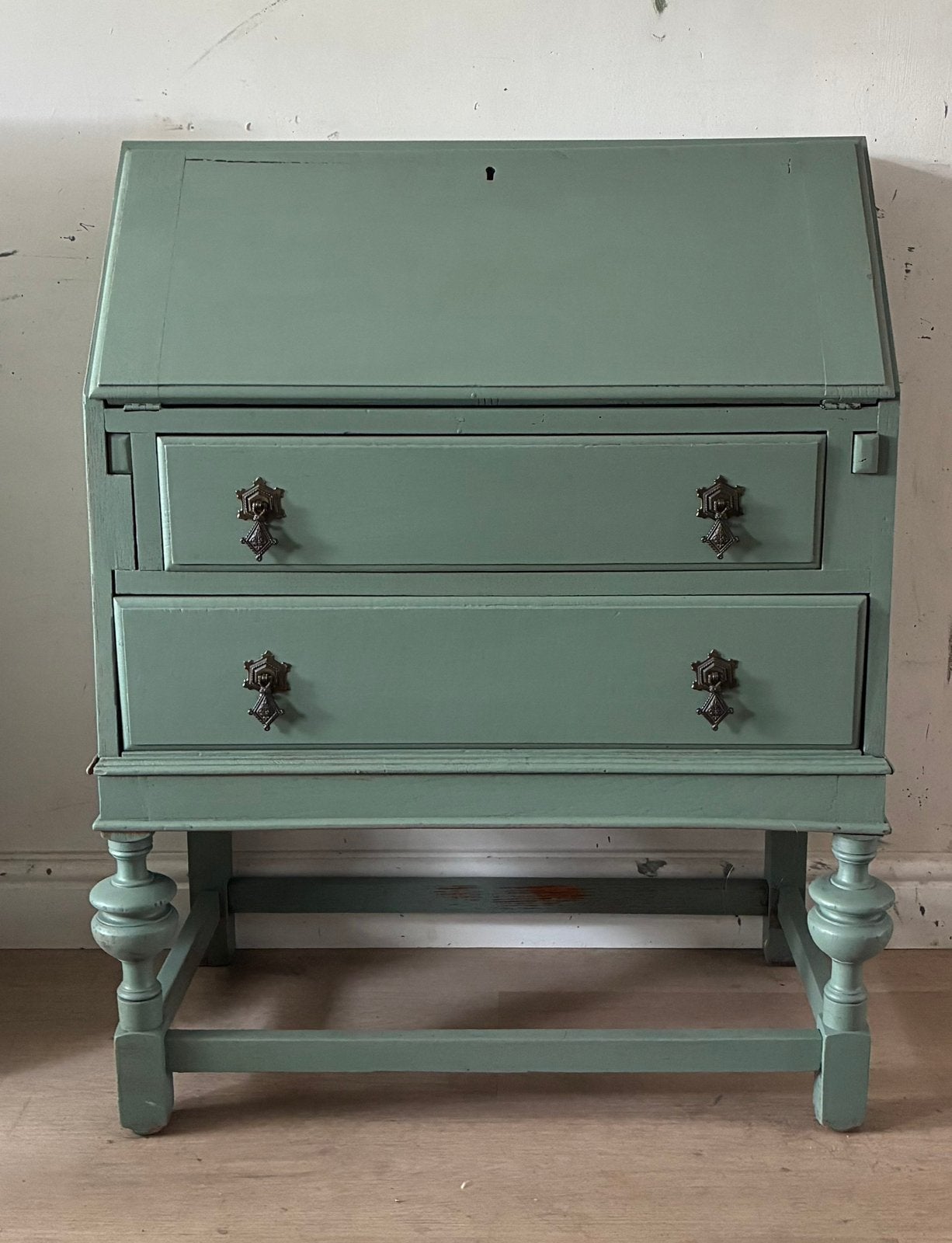 Antieke vintage secretaire bureau., Ophalen, Gebruikt, Vintage