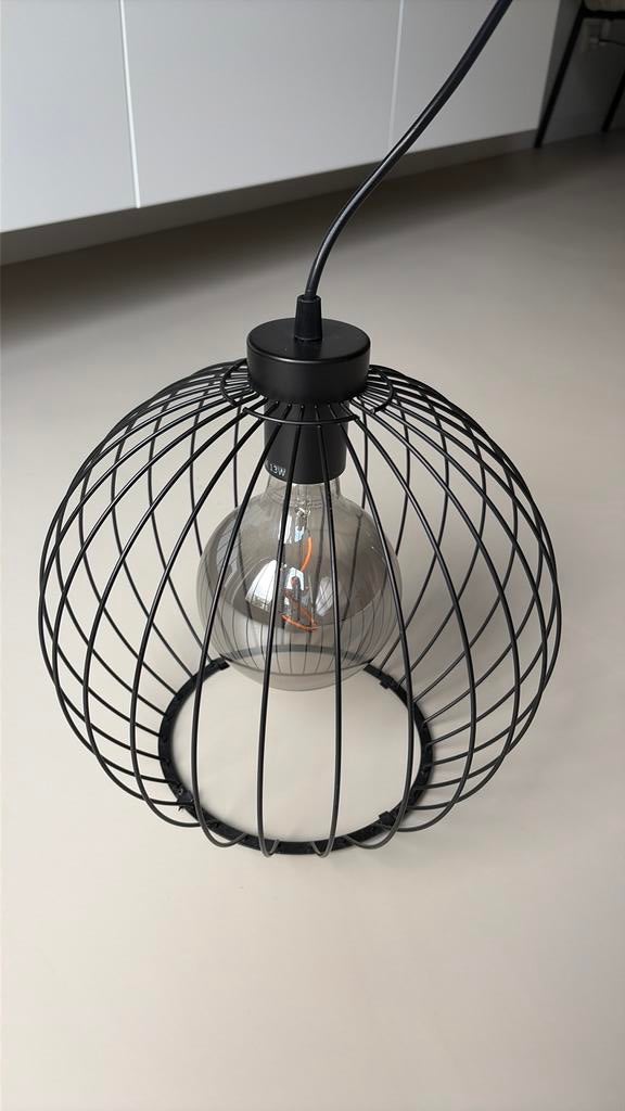 IKEA GRINDFALLET hanglamp met MOLNART ledlamp, Ophalen, Zo goed als nieuw, Metaal, Minder dan 50 cm