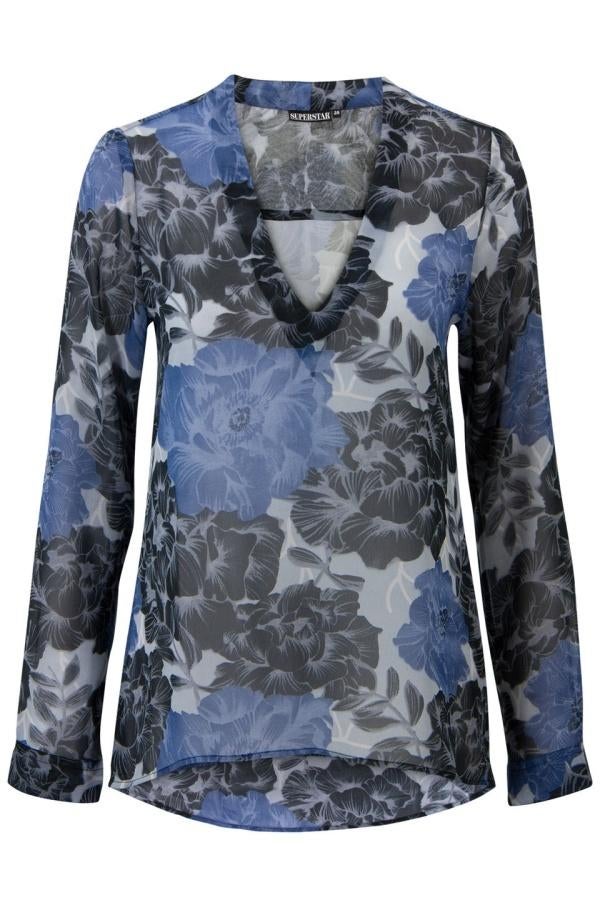 SPS Superstar top/blouse, donkerblauw/grijs, mt 40, nieuw, Kleding | Dames, Maat 38/40 (M), Blauw, Nieuw, Ophalen of Verzenden