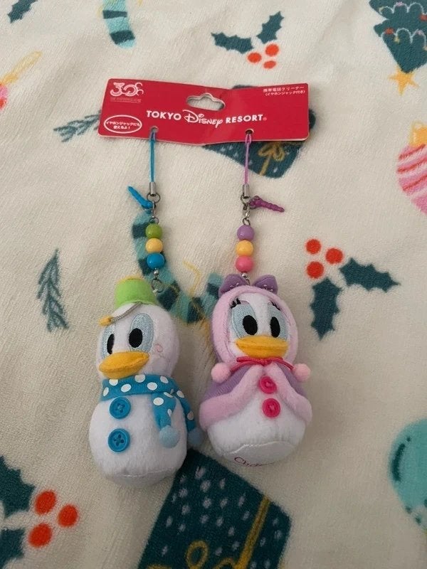 Donald & Daisy Knuffel Strap Kerst 2013 Tokyo Disney, Ophalen of Verzenden, Donald Duck, Zo goed als nieuw, Knuffel
