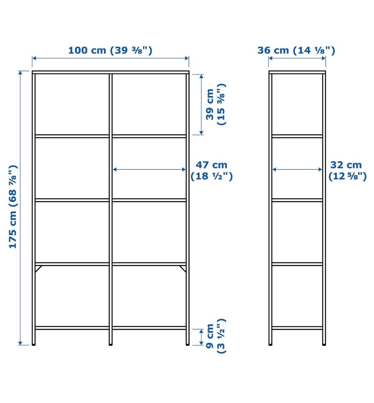 IKEA Open Kast Zwart Metaal met Glasplaten, Ophalen, Met plank(en), Gebruikt, 50 tot 100 cm